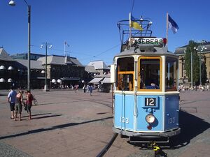 Aldre sparvagn pa Drottningtorget i Goteborg, den 16 juli 2006.JPG