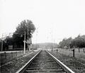 Vegeholm banvaktsstuga till vänster i bilden - oktober 1957
