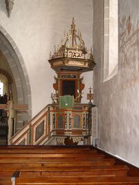 Predikstol från 1628