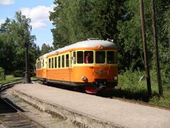 Rälsbussen SJ YBo5p 809 vid Marielunds station, Upsala–Lenna Jernväg (2008)