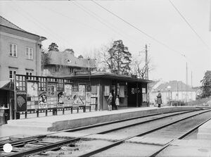 Alléparken-Äppelviken, spårvagnshållplats 1931.jpg